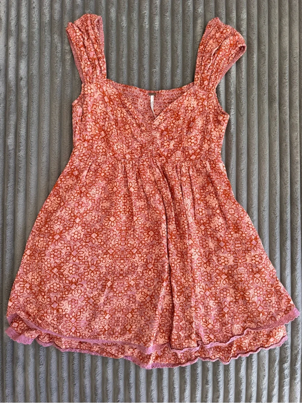 Free People Coral Pink Floral Sundress